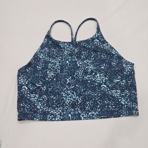 Old Navy Active PowerSoft Crop Tank - Blue Abstract Print - Size XL